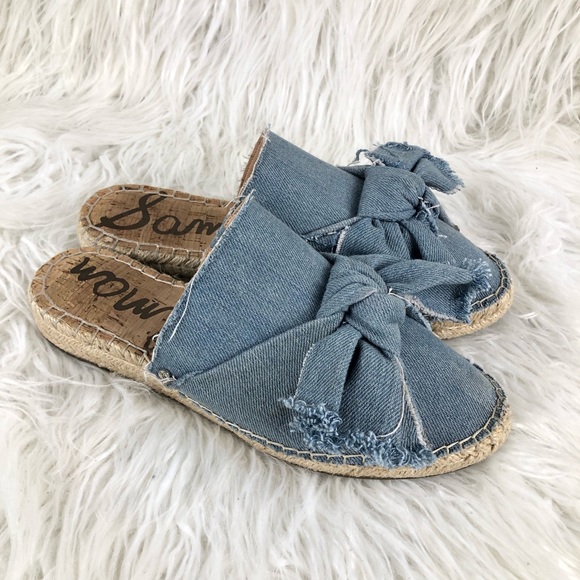 Sam Edelman Shoes - Sam Edelman Lynda chambray bow mules flats